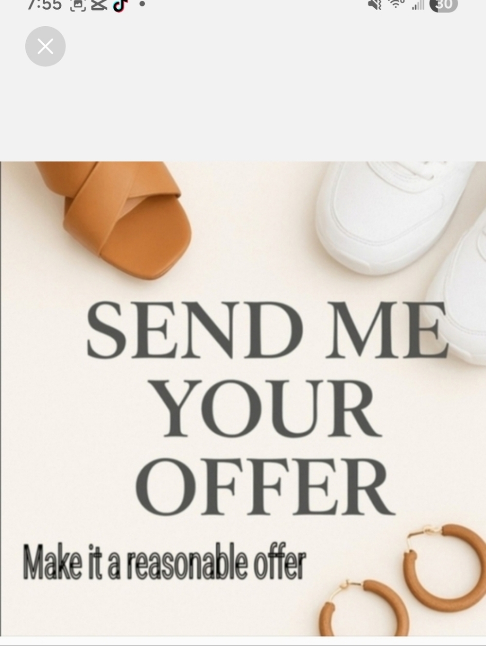 Bold Blue and Cream Hoop Earrings with Gold Accents - Picture 9 of 9